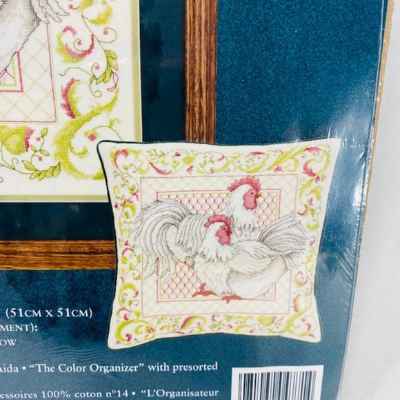 Rare Needle Treasures White Leghorns Counted Cross Stitch Kit 16" x 16" - Picture 3 of 6